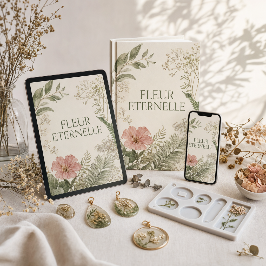 Vraies Fleurs, Pour Toujours — La Formation Complète en Résine + 5 Bonus